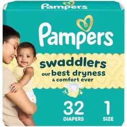 Pampers Swaddlers Sensitive Disposable Diapers - Size 1 - 32ct
