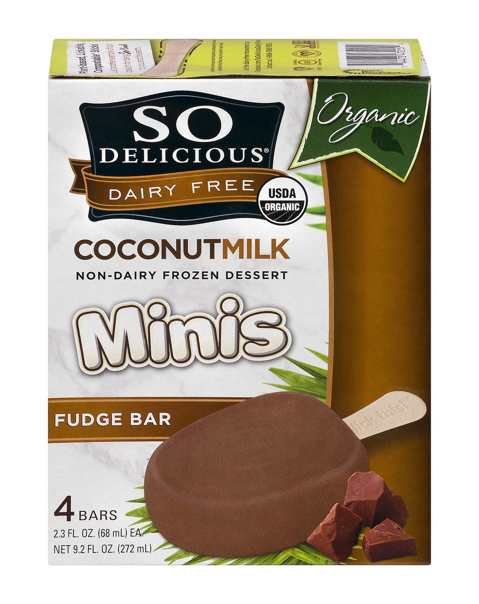 slide 1 of 8, So Delicious Dairy Free Coconut Milk Fudge Bars, 4 ct; 2.3 fl oz