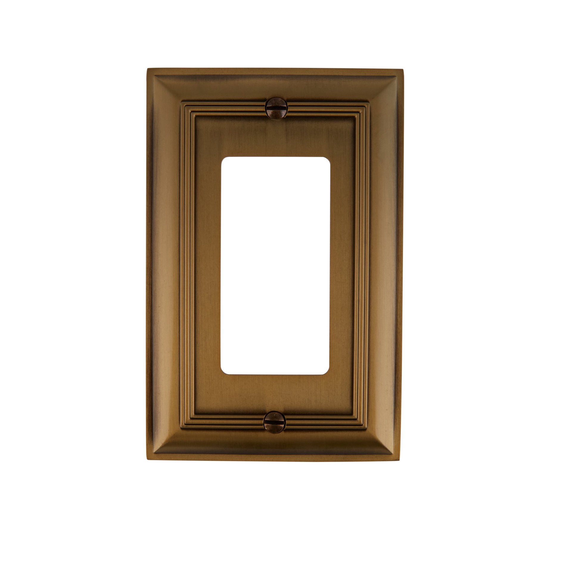 slide 3 of 5, allen + roth Cosgrove 1 -Gang Antique brass Zinc Indoor Decorator Wall Plate, 1 ct