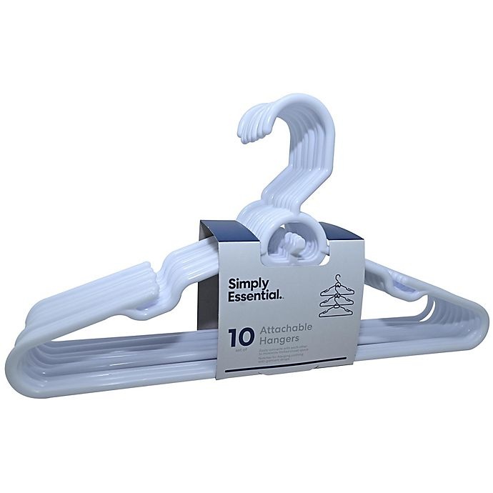 slide 1 of 3, Simply Essential Attachable Hangers - Grey, 10 ct