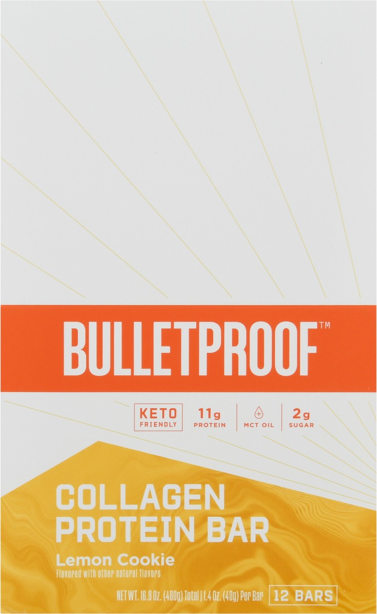 slide 3 of 14, Bulletproof Lemon Cookie Collagen Protein Bar 12 - 1.4 oz Bars, 12 ct