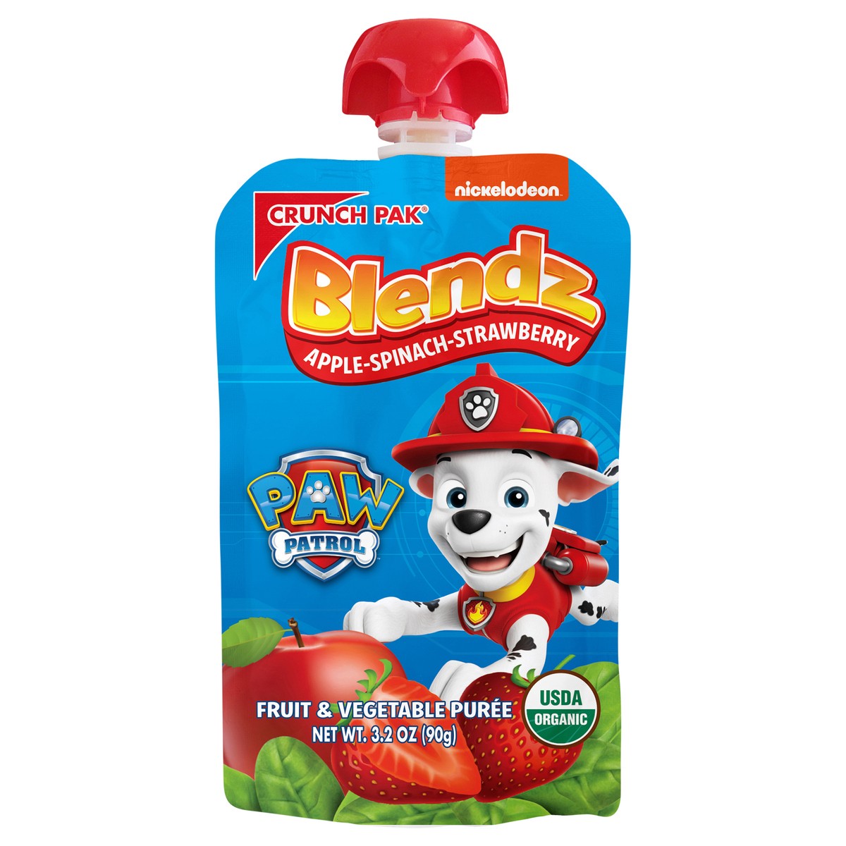 slide 3 of 7, Crunch Pak Blendz Paw Apple Strawberry Spinach Pouch 6/3.2oz., 3.2 oz