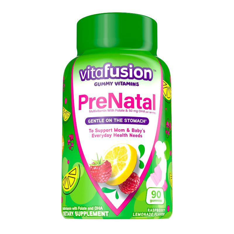 slide 1 of 13, Vitafusion PreNatal Multivitamin Dietary Supplement Gummies - Lemon & Raspberry Lemonade - 90ct, 90 ct