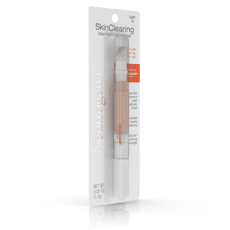 slide 4 of 6, Neutrogena SkinClearing Blemish Concealer Face Makeup with Salicylic Acid to Help Cover, Treat & Prevent Breakouts - 10 Light - 0.05oz, 0.05 oz