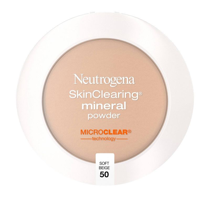 slide 2 of 9, Neutrogena Skin Clearing Pressed Powder - 50 Soft Beige - 0.38oz, 0.38 oz