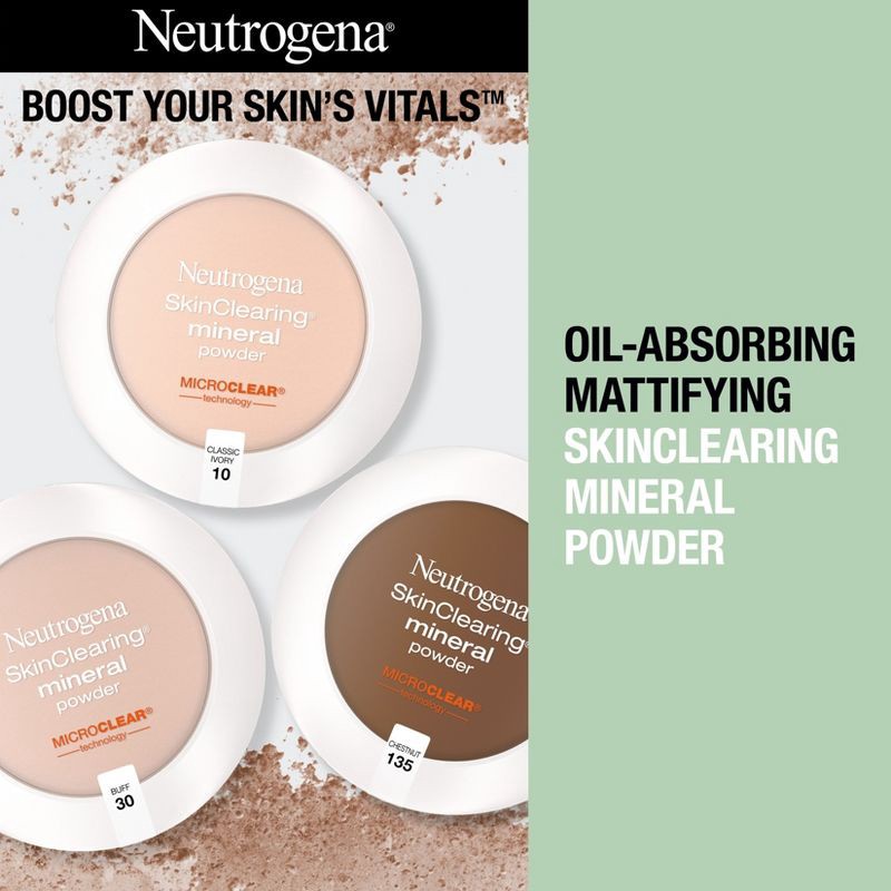 slide 3 of 9, Neutrogena Skin Clearing Pressed Powder - 50 Soft Beige - 0.38oz, 0.38 oz