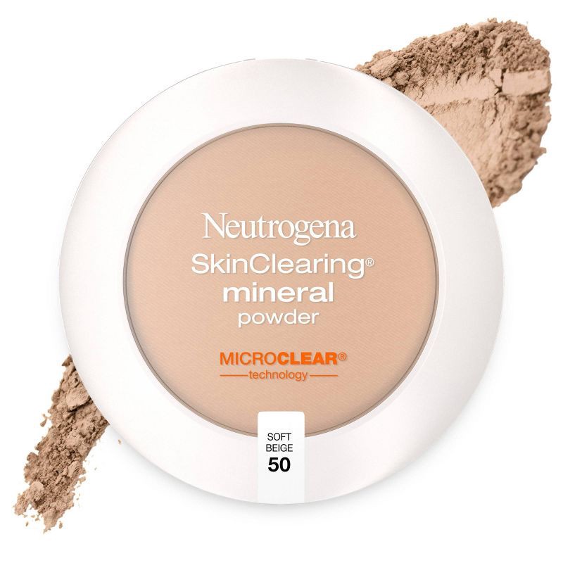 slide 1 of 9, Neutrogena Skin Clearing Pressed Powder - 50 Soft Beige - 0.38oz, 0.38 oz