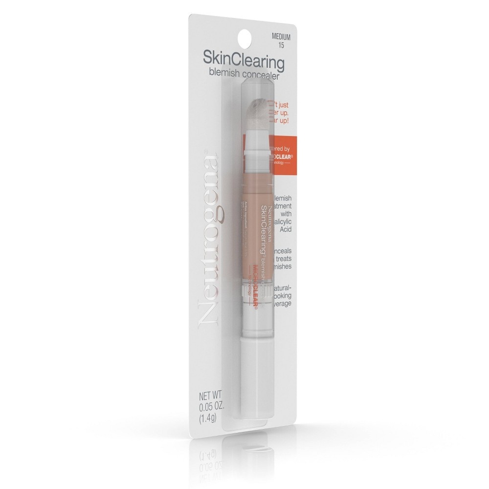 slide 5 of 10, Neutrogena Skin Clearing Blemish Concealer with Salicylic Acid - 15 Medium, 0.05 oz