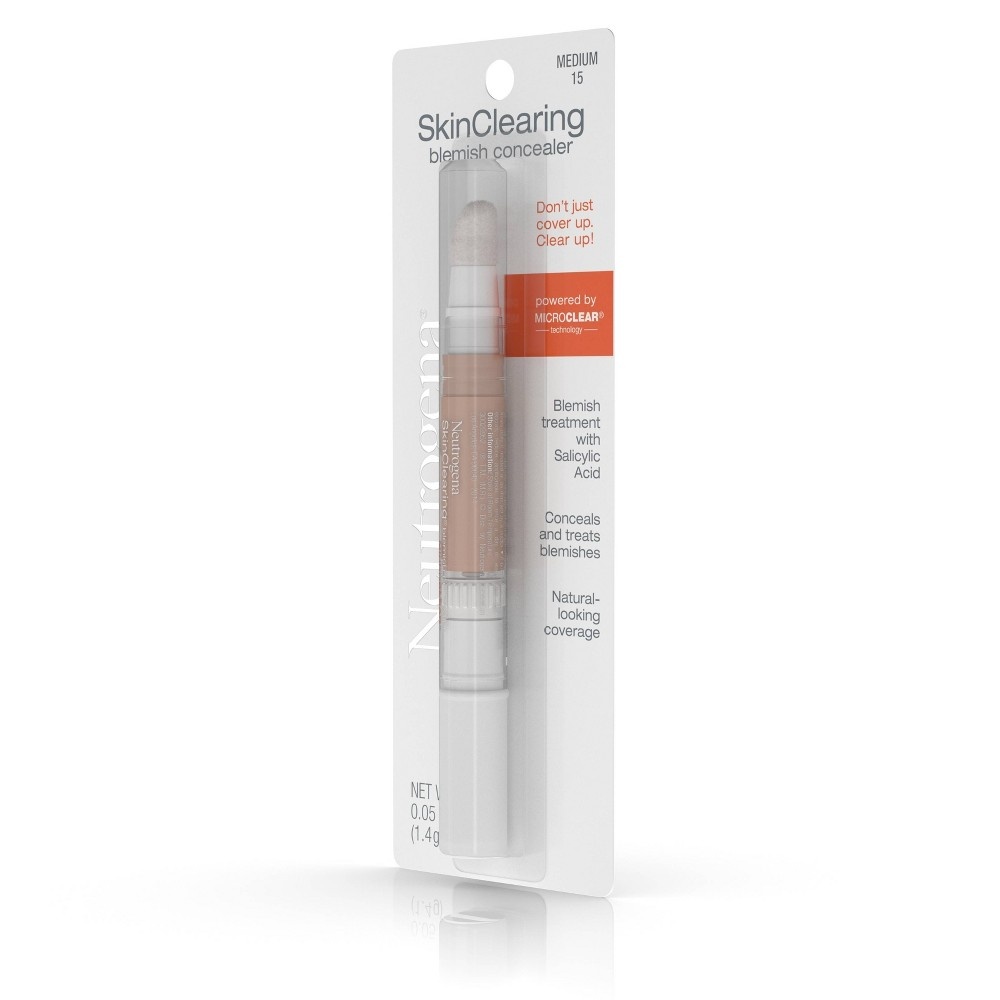 slide 10 of 10, Neutrogena Skin Clearing Blemish Concealer with Salicylic Acid - 15 Medium, 0.05 oz