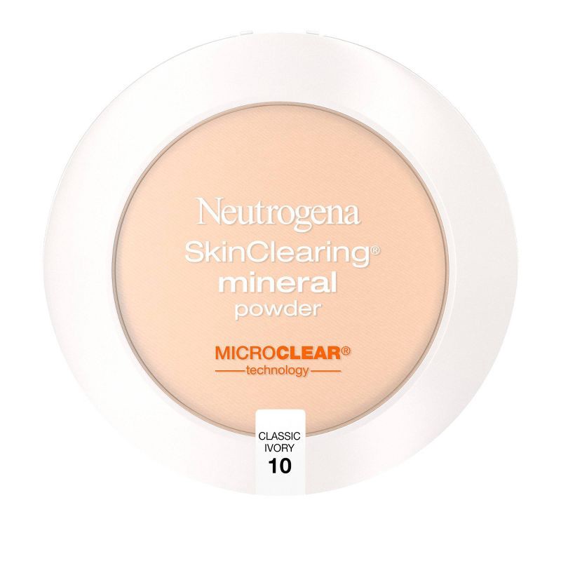 slide 2 of 9, Neutrogena Skin Clearing Pressed Powder - 10 Classic Ivory - 0.38oz, 0.38 oz