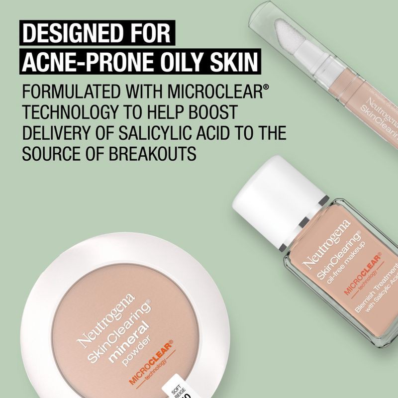 slide 6 of 7, Neutrogena Skin Clearing Pressed Powder - 60 Natural Beige - 0.38oz, 0.38 oz