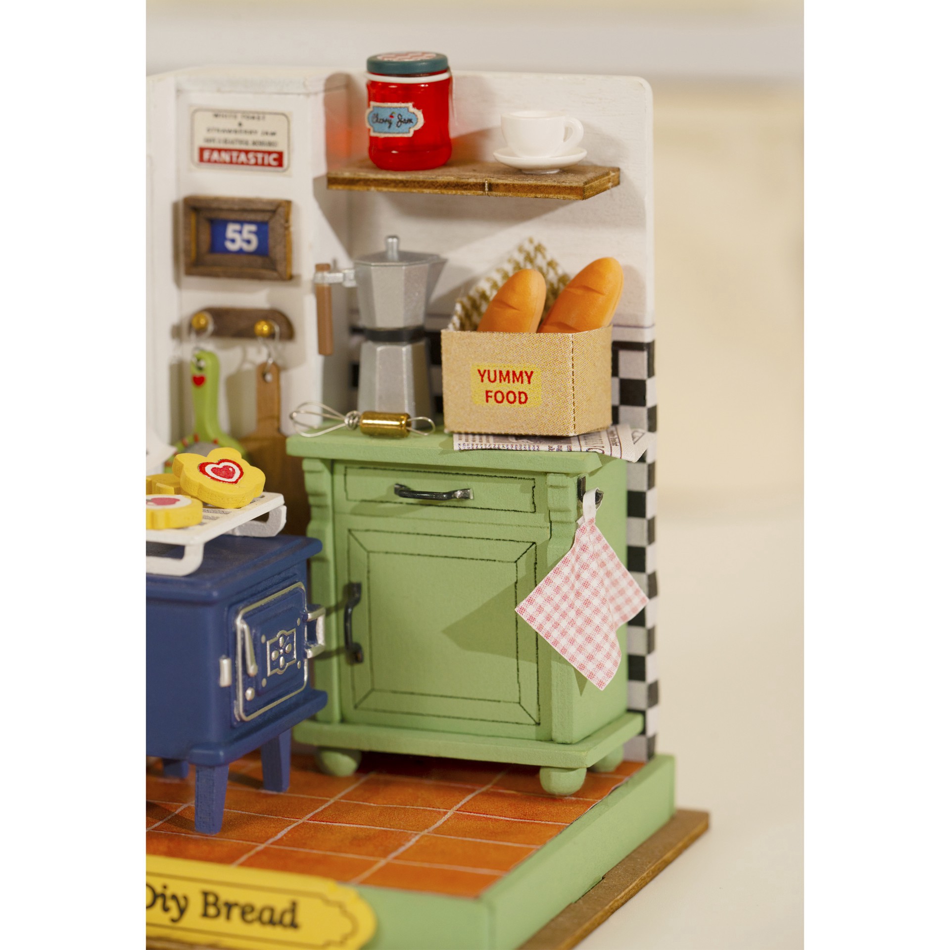 slide 3 of 9, Robotime Rolife Afternoon Baking Time Diy Miniature Kit, 3.74 in x 2.76 in x 2.76 in