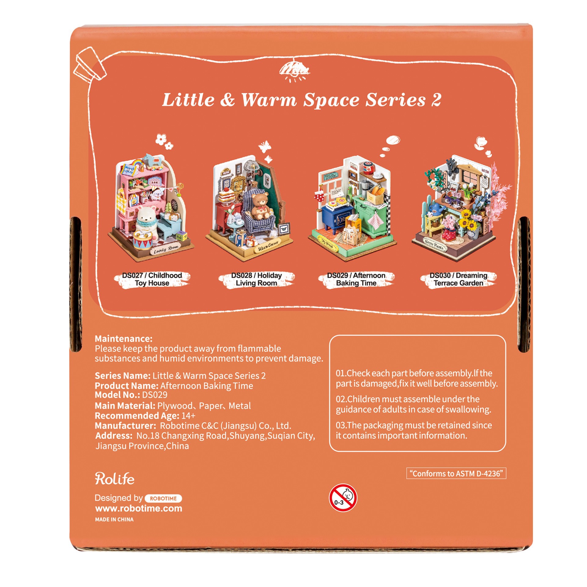 slide 8 of 9, Robotime Rolife Afternoon Baking Time Diy Miniature Kit, 3.74 in x 2.76 in x 2.76 in