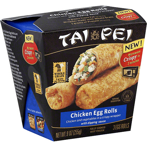 slide 2 of 3, Tai Pei Chicken Egg Rolls, 9 oz