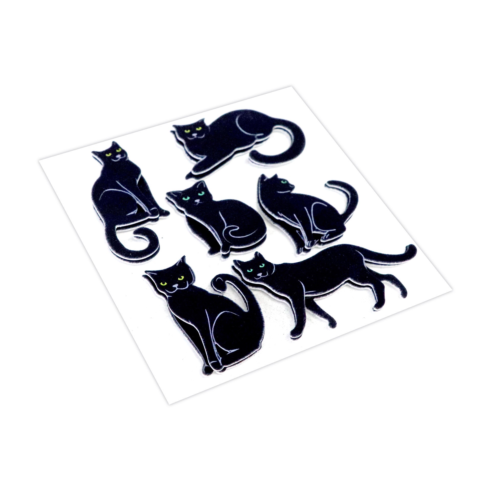 slide 4 of 4, Felt Black Cat Stickers By Recollections, 10mm x 11mm