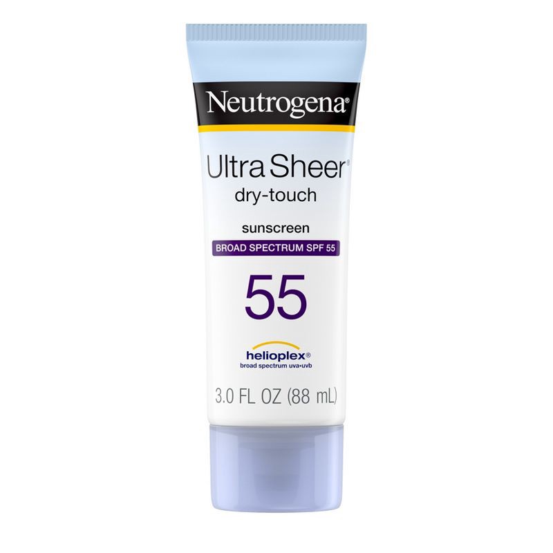 slide 1 of 8, Neutrogena Ultra Sheer Dry Touch Sunscreen Lotion, SPF 55, 3oz, 3 oz