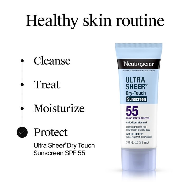 slide 9 of 11, Neutrogena Ultra Sheer Dry Touch Sunscreen Lotion, SPF 55, 3oz, 3 oz