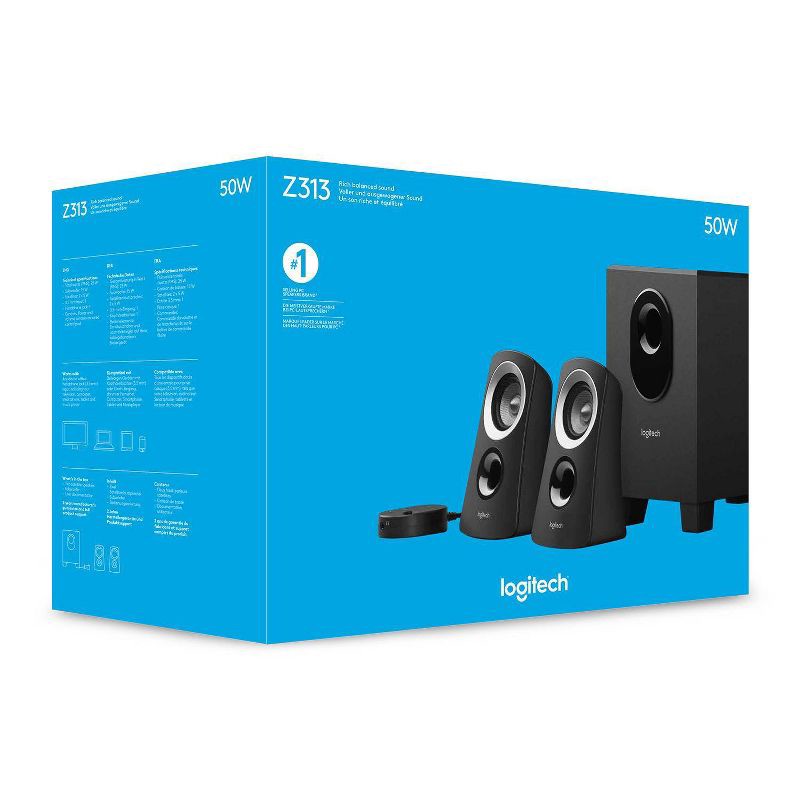 slide 5 of 6, Logitech Z313 Speaker System with Subwoofer - Black, 1 ct