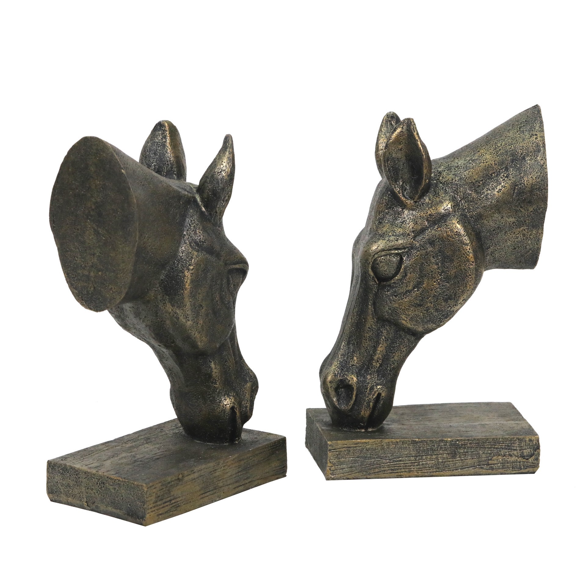 slide 2 of 2, 7.75" Antique Brass Horse Bookend Set By Ashland, 7.75 in