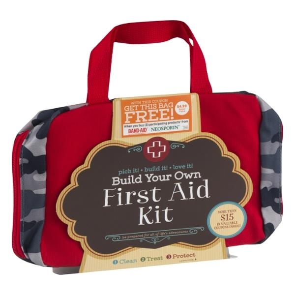 slide 1 of 1, Johnson & Johnson Red Cross Build Your Own First Aid Kit Bag, 1 ct