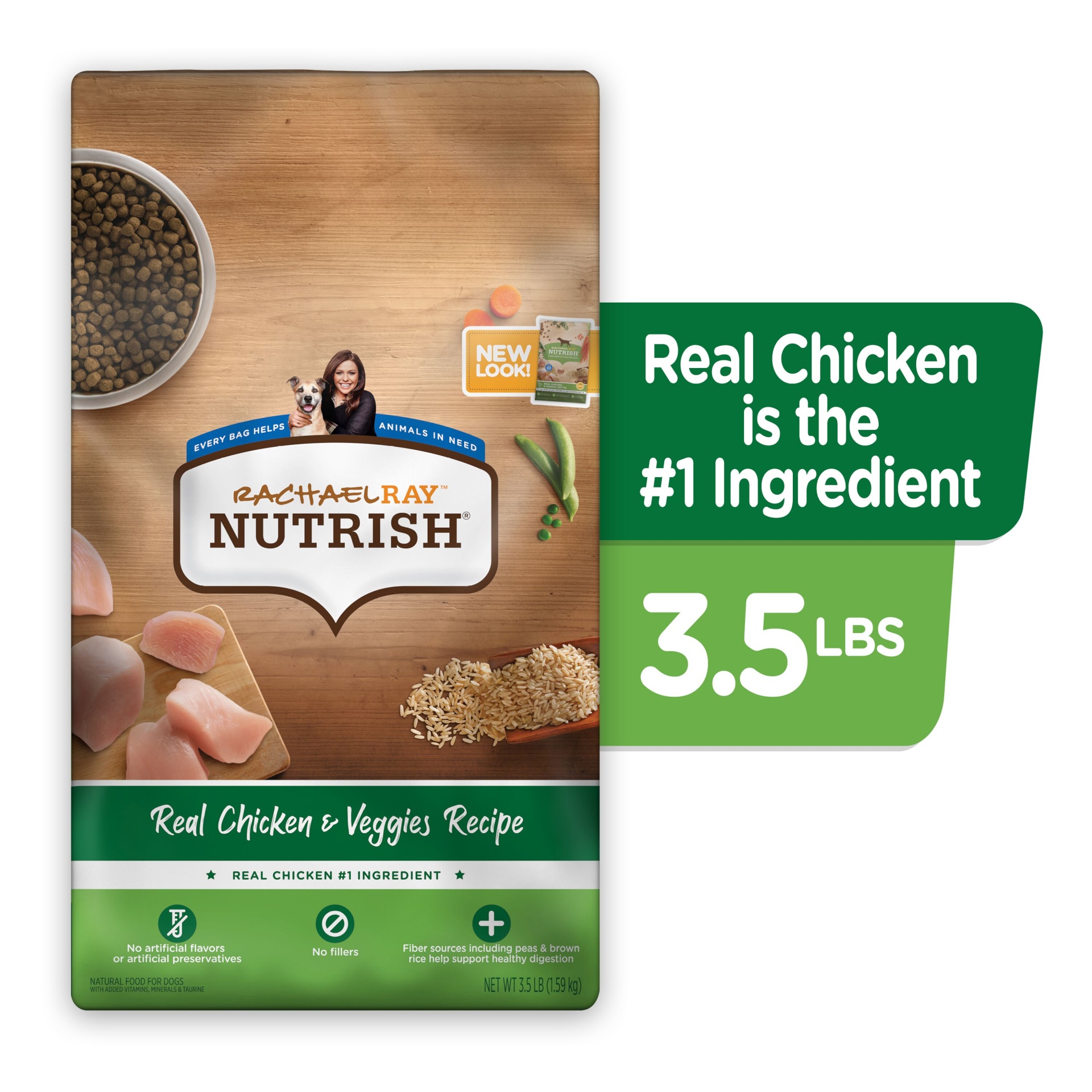 slide 1 of 1, Rachael Ray Nutrish Chicken & Vegetable Dog Food, 3.5 lb