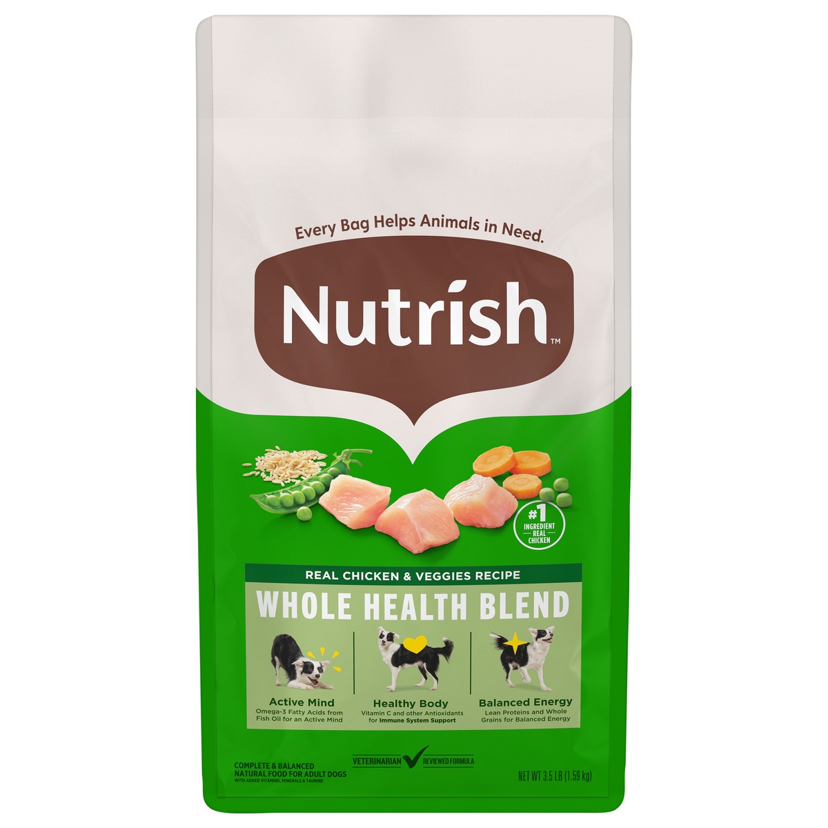 slide 1 of 9, Rachael Ray Nutrish Real Chicken & Veggies Recipe Whole Health Blend Dry Dog Food, 3.5 lb. Bag (Rachael Ray), 56 oz