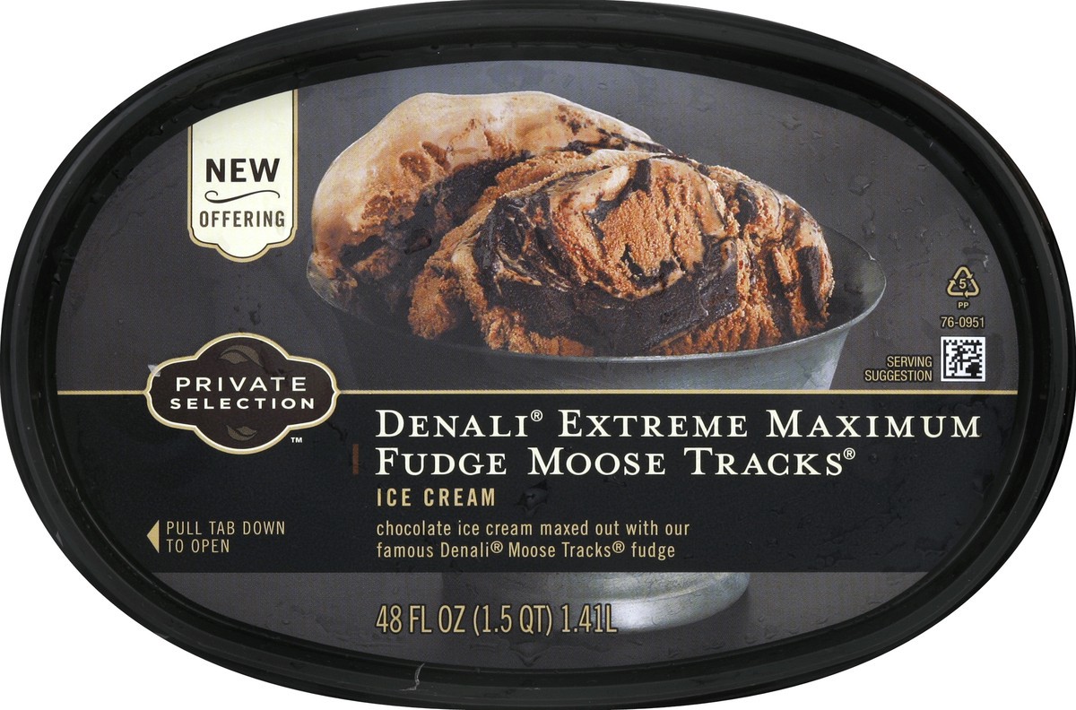 slide 2 of 6, Private Selection Denali Extreme Maximum Fudge Moose Tracks Ice Cream, 48 fl oz