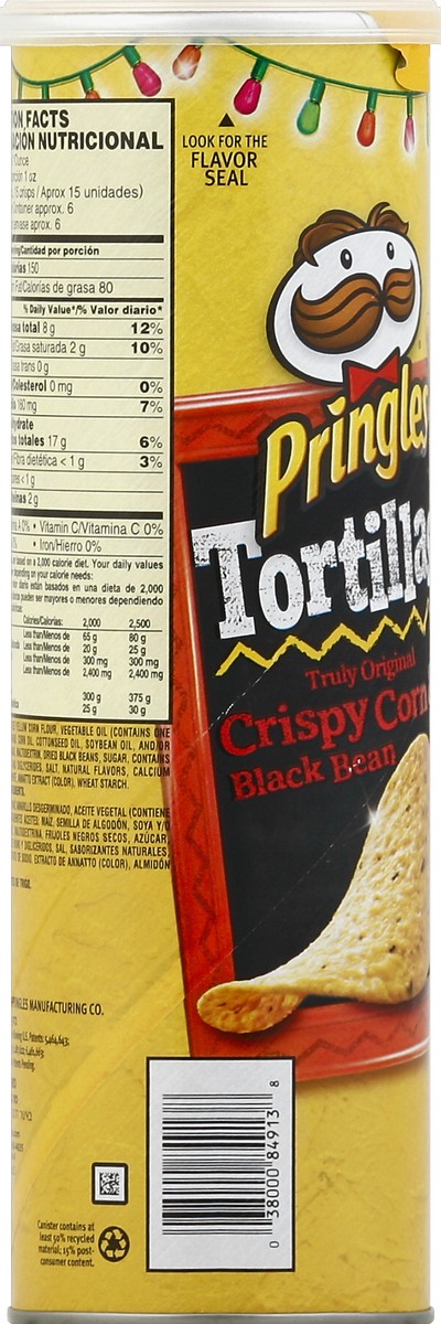 slide 6 of 6, Pringles Truly Original Black Bean Tortilla Corn Chips, 6.07 oz