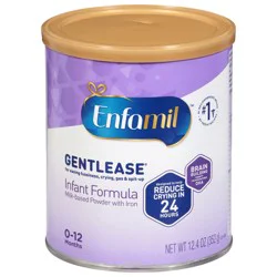 Enfamil Gentlease Baby Formula, Reduces Fussiness, Crying, Gas and Spit-up in 24 hours, DHA & Choline to support Brain development, Value Powder Can, 12.4 Oz
