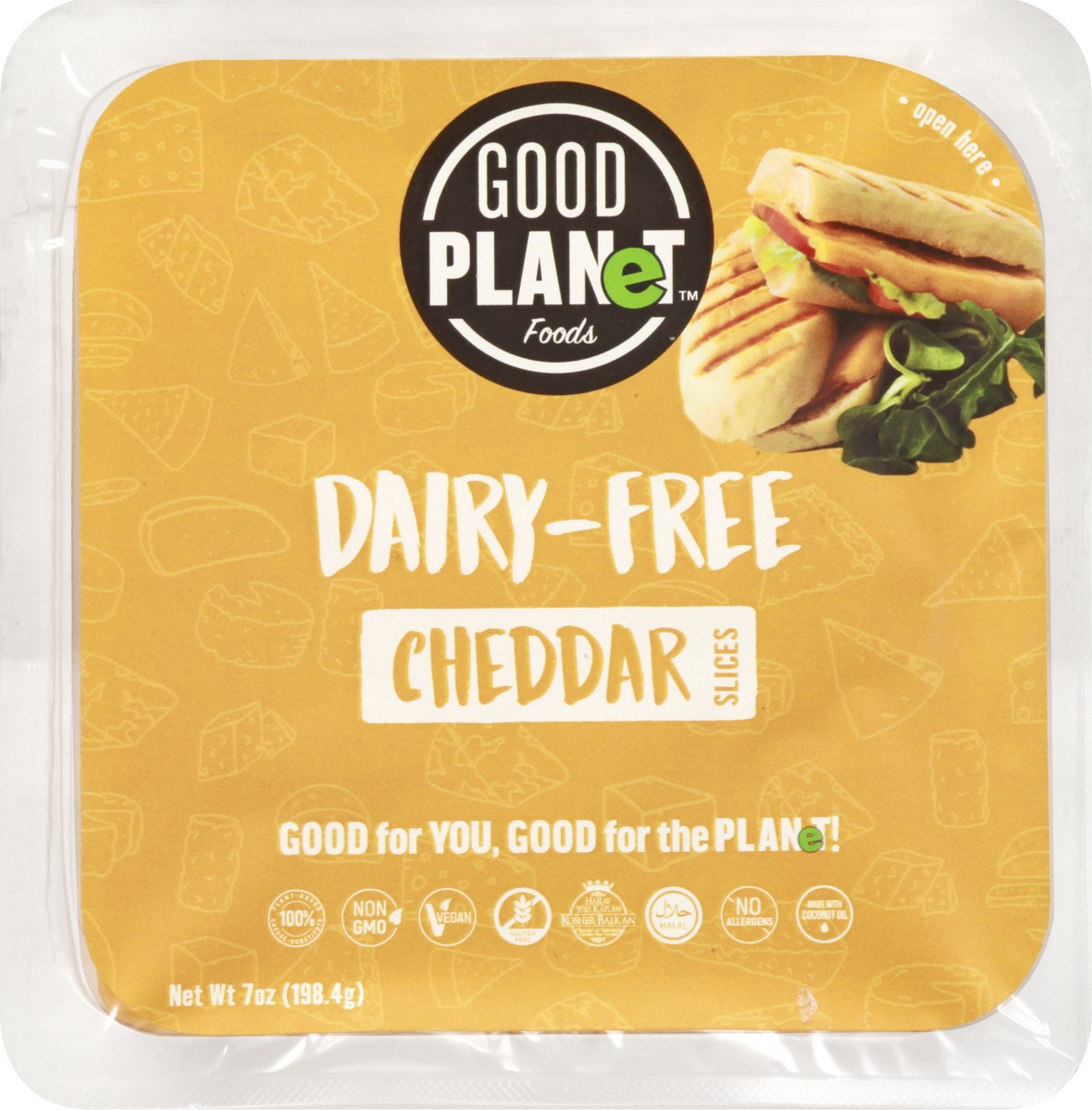 slide 2 of 13, GOOD PLANeT Dairy-Free Cheddar Cheese Slices 7 oz, 7 oz