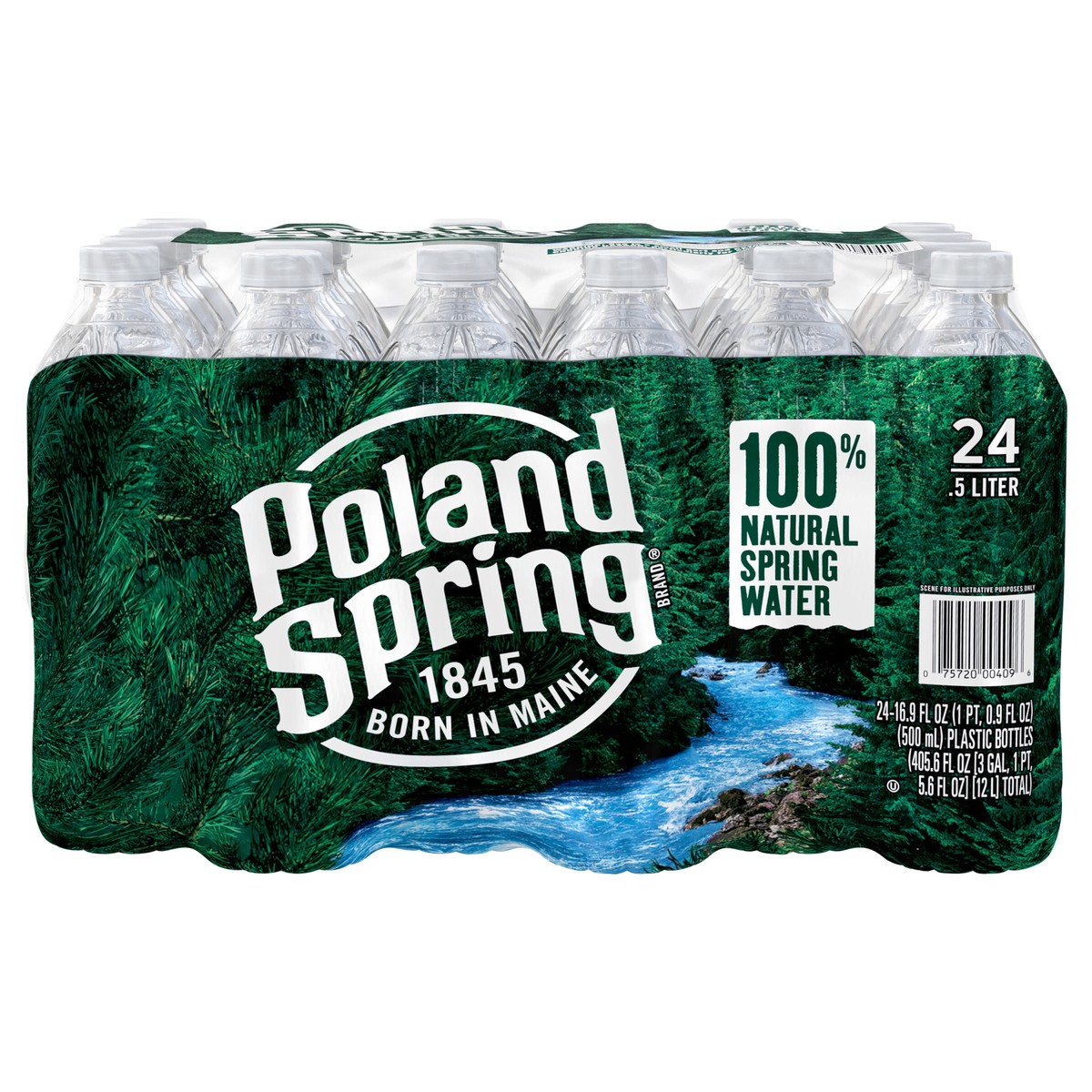 slide 1 of 9, POLAND SPRING Brand 100% Natural Spring Water, 16.9-ounce plastic bottles (Pack of 24), 16.9 fl oz