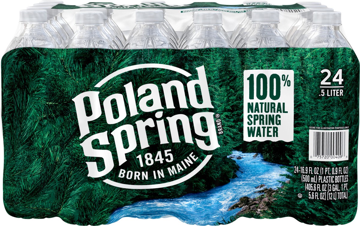 slide 6 of 9, POLAND SPRING Brand 100% Natural Spring Water, 16.9-ounce plastic bottles (Pack of 24), 16.9 fl oz