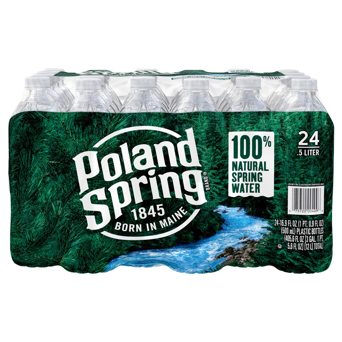 slide 1 of 9, POLAND SPRING Brand 100% Natural Spring Water, 16.9-ounce plastic bottles (Pack of 24), 24 ct