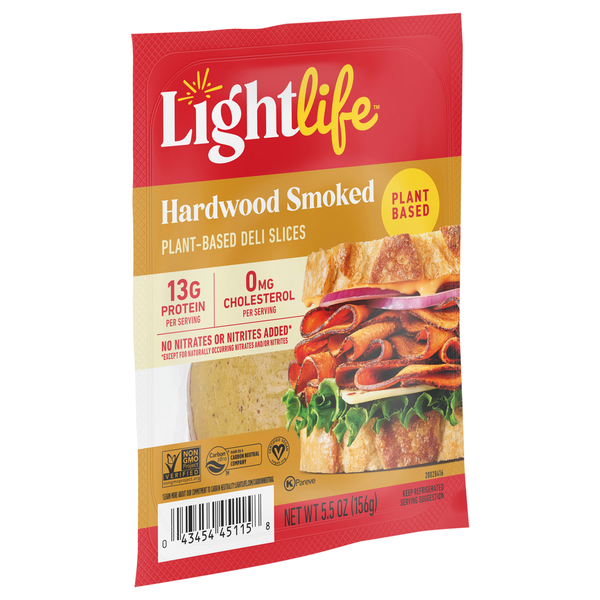slide 1 of 1, Lightlife Hardwood Smoked Deli Slices, 5.5 oz, 5.5 oz