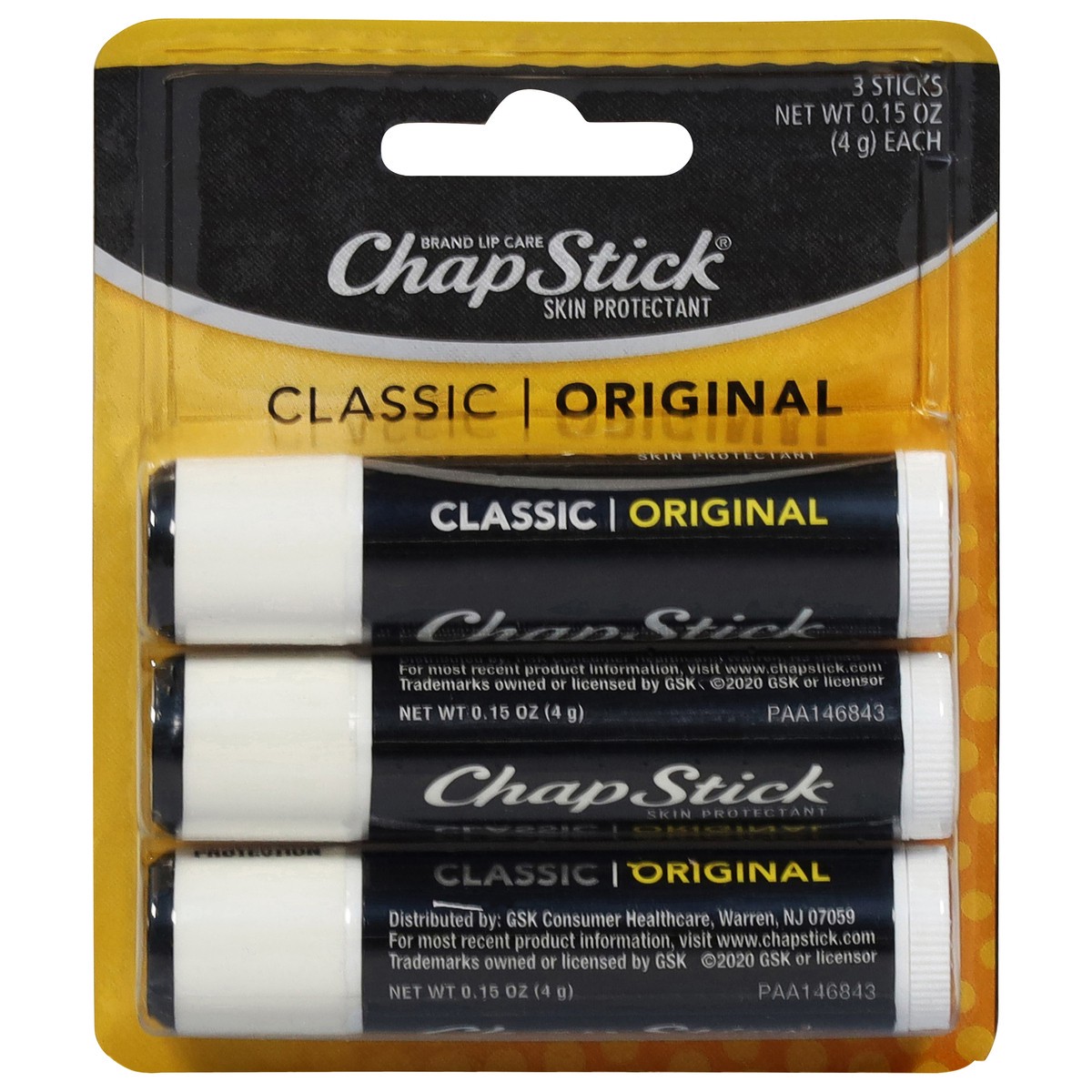 slide 1 of 9, ChapStick Classic Original Lip Balm 3 - 0.15 oz Sticks, 3 ct