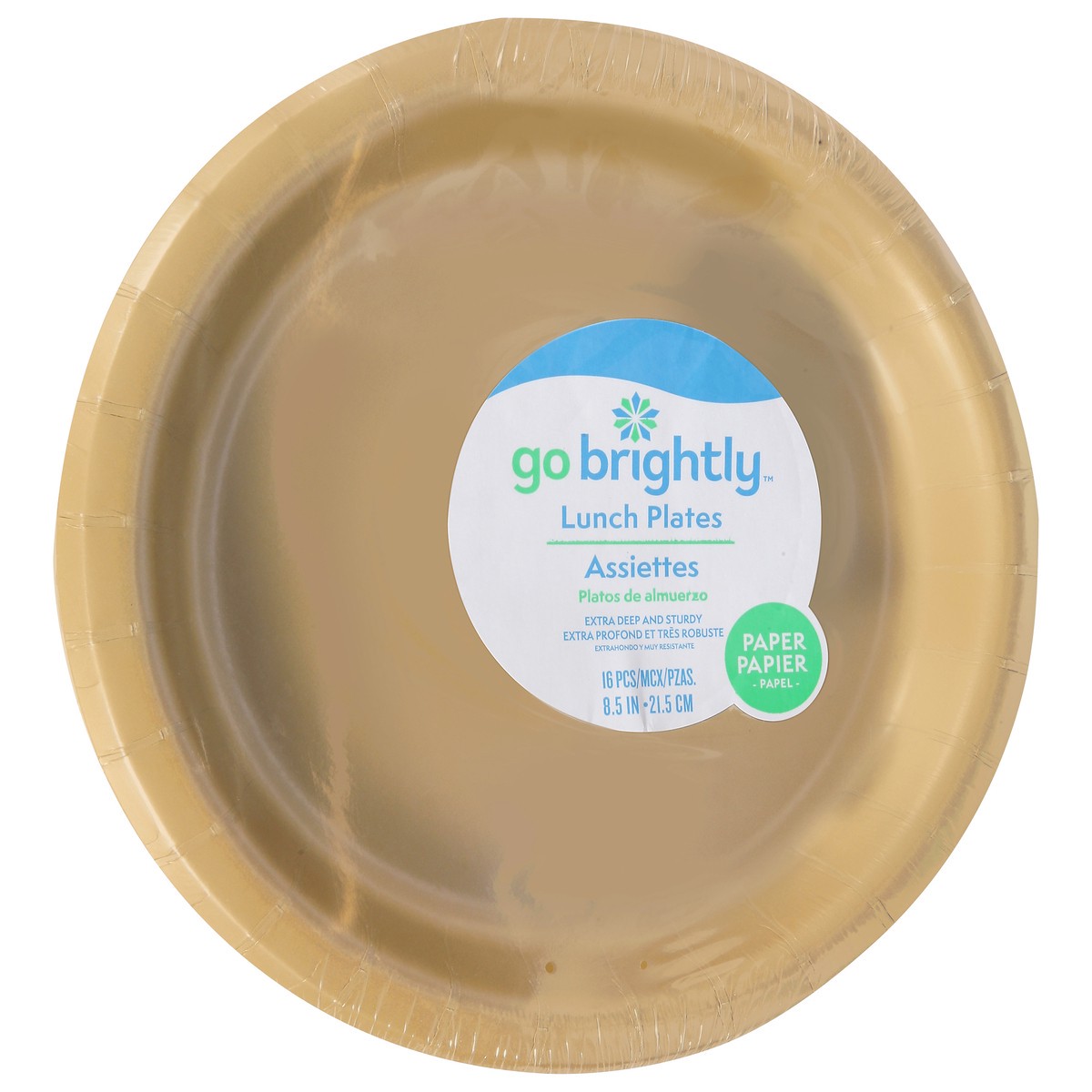 slide 7 of 12, Go Brightly 8.5 Inch Gold Lunch Plates 16 ea, 16 ct
