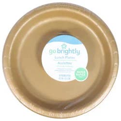 Go Brightly 8.5 Inch Gold Lunch Plates 16 ea