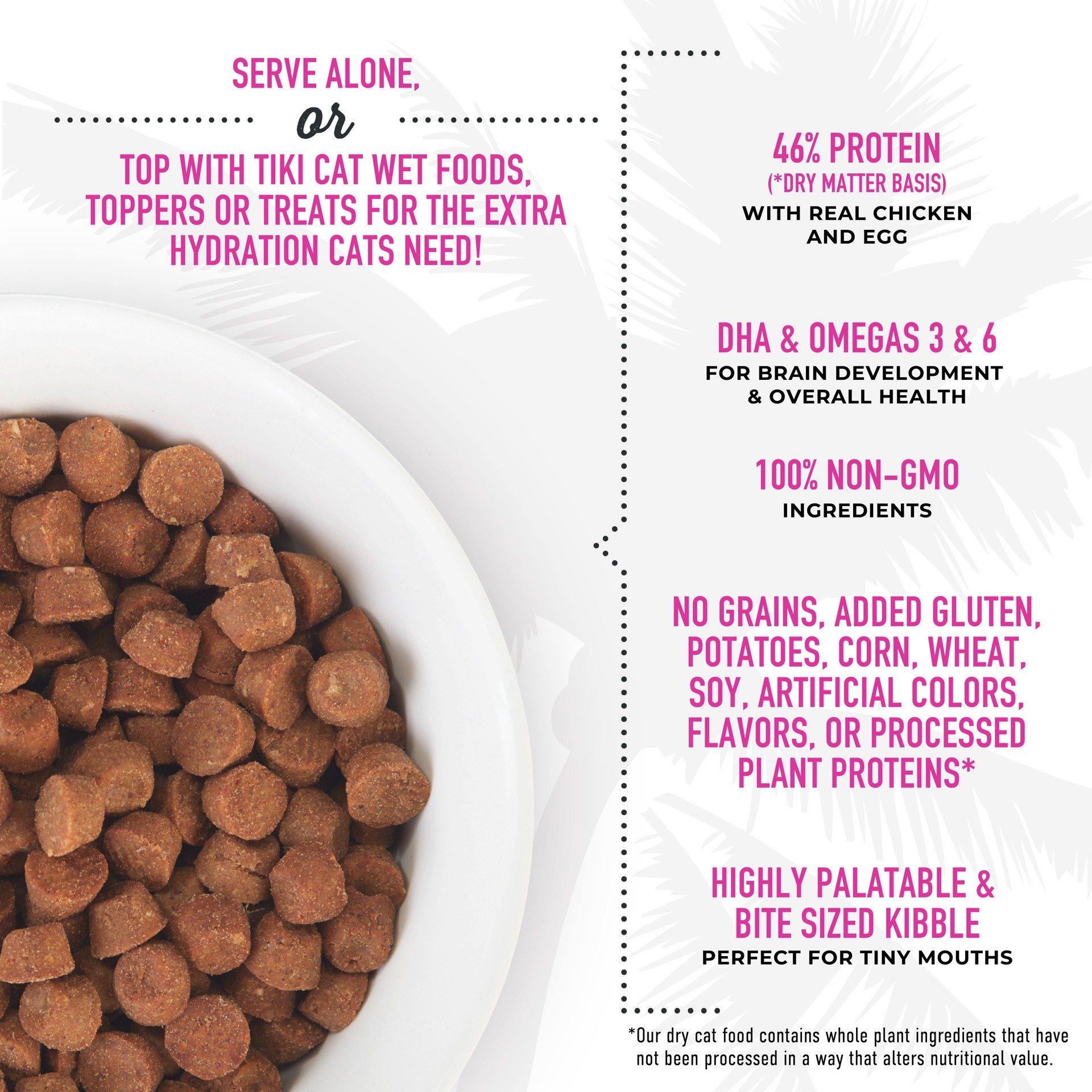 slide 4 of 7, Tiki Cat Born Carnivore Baby Kitten Health Dry Cat Food, Deboned Chicken & Egg, 2.8 lbs. Bag, 2.8 lb