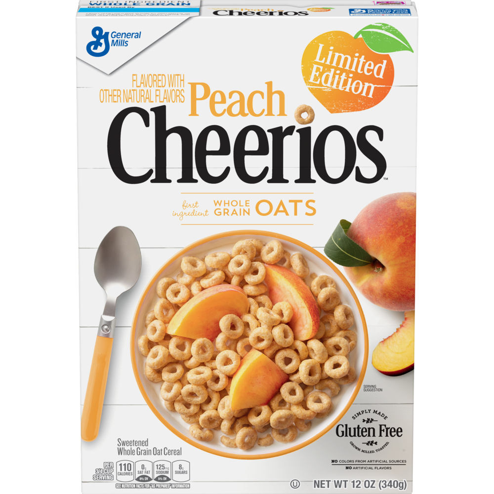 slide 1 of 1, General Mills Peach Cheerios, 12 oz