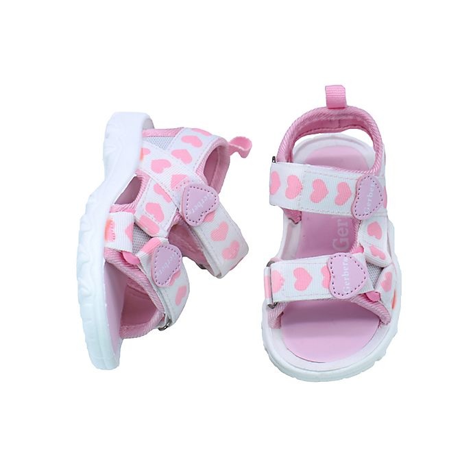 slide 2 of 2, GERBER PLAY SANDAL IN WHITE WITH HEARTS, 1 ct