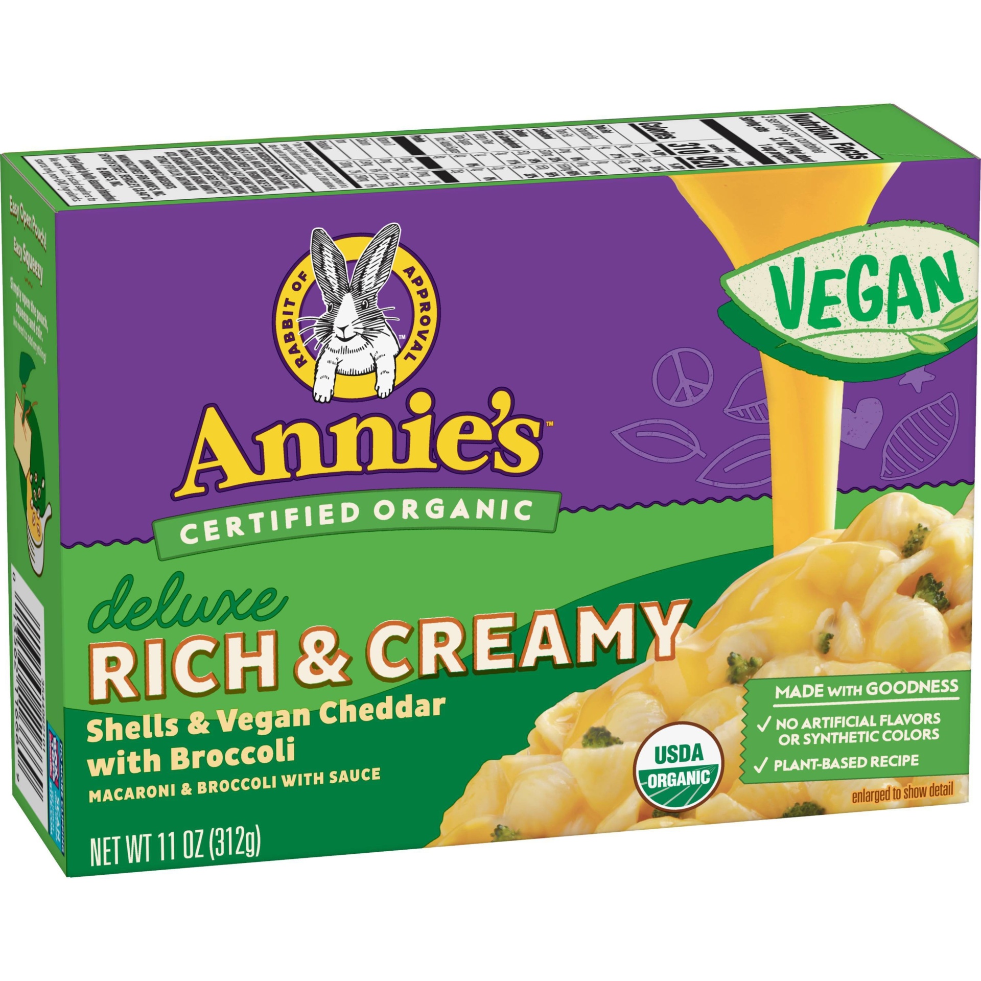 slide 1 of 1, Annie's Deluxe Rich & Creamy Shells, Vegan Cheddar & Broccoli, 11 oz