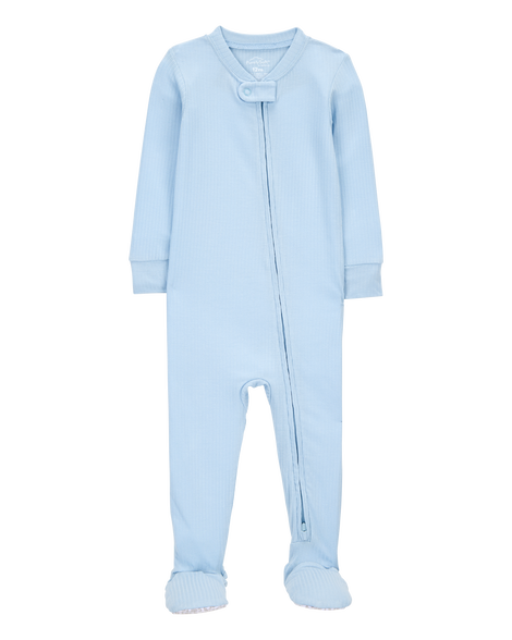 slide 1 of 2, Carter's Baby Zip-Up PurelySoft 1-Piece Pajamas - Blue Blue 18M, 1 ct