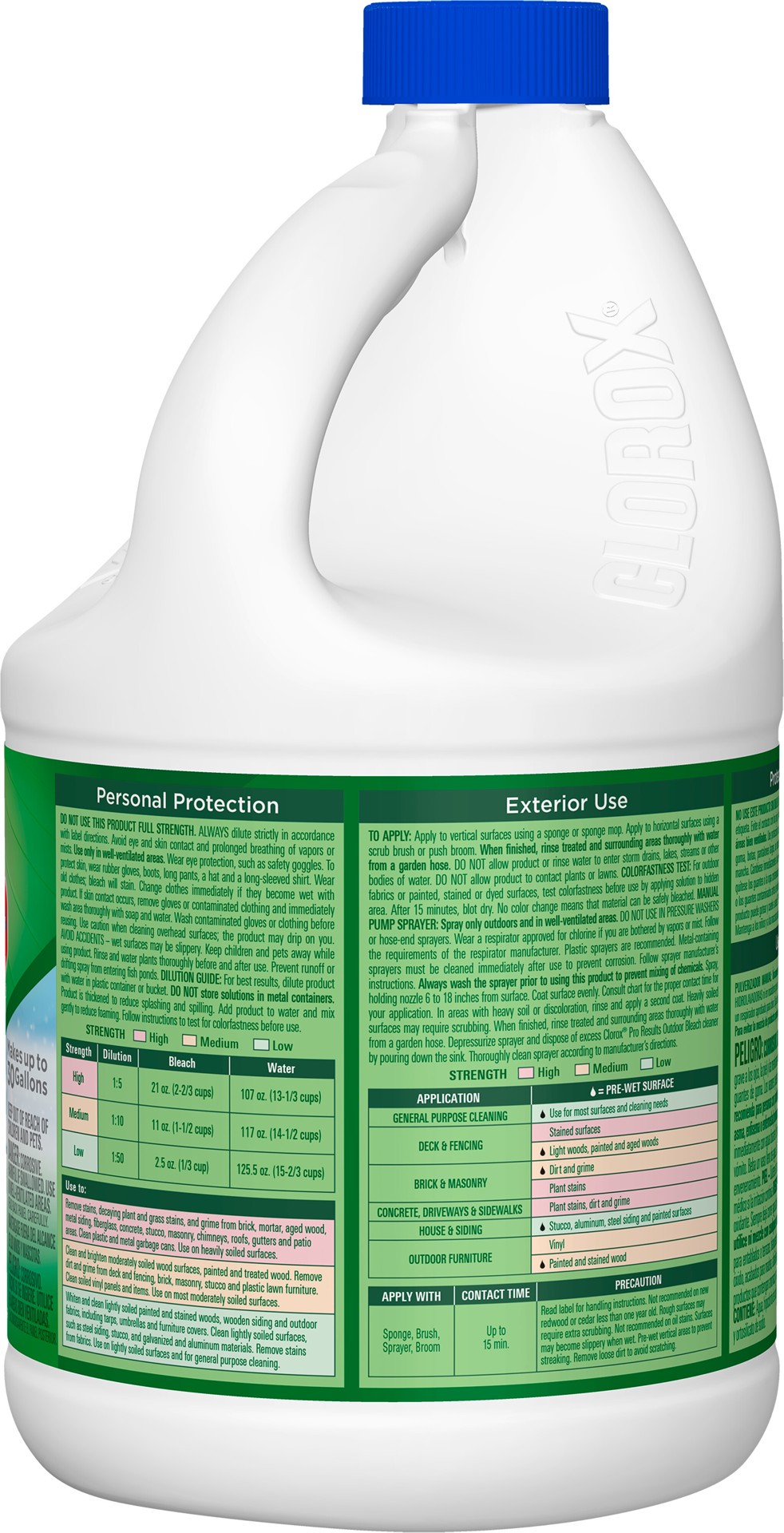 slide 2 of 5, Clorox Pro Results Outdoor Bleach, Destroys Stains From Dirt, Mold, Mildew and Algae, Clorox Bleach Liquid for Outdoor Use, Works in Pump Sprayers, 81 fl. oz. Bottle, 81 oz