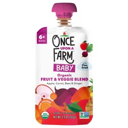 Once Upon a Farm Apple, Carrot and Beet Organic Baby Food Pouch, 3.2oz