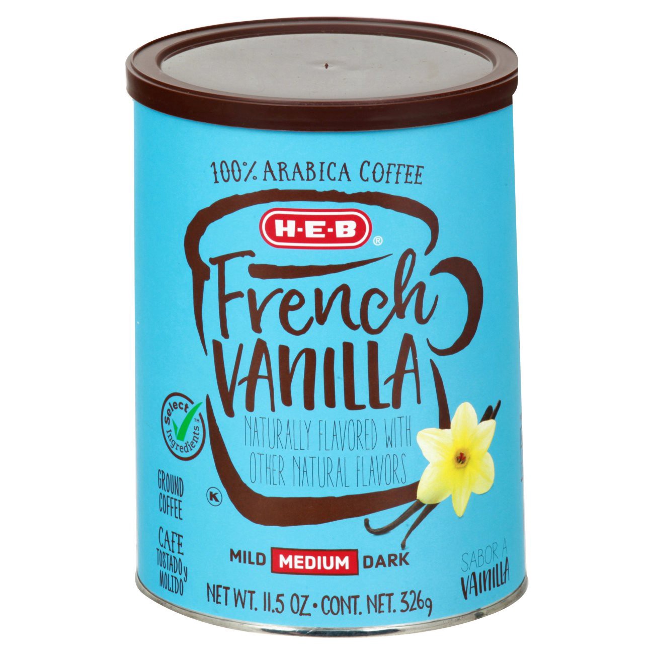 slide 1 of 1, H-E-B French Vanilla Ground Coffee, 11.5 oz
