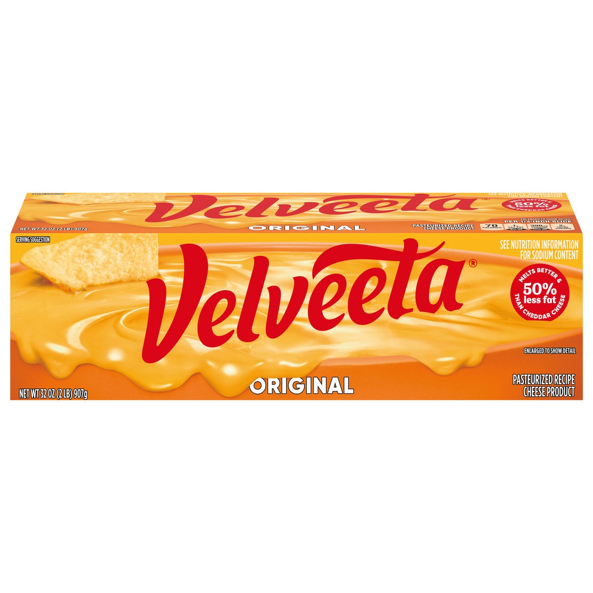 slide 1 of 9, Velveeta Original Pasteurized Recipe Cheese Product Classic Size, 32 oz Block, 32 oz