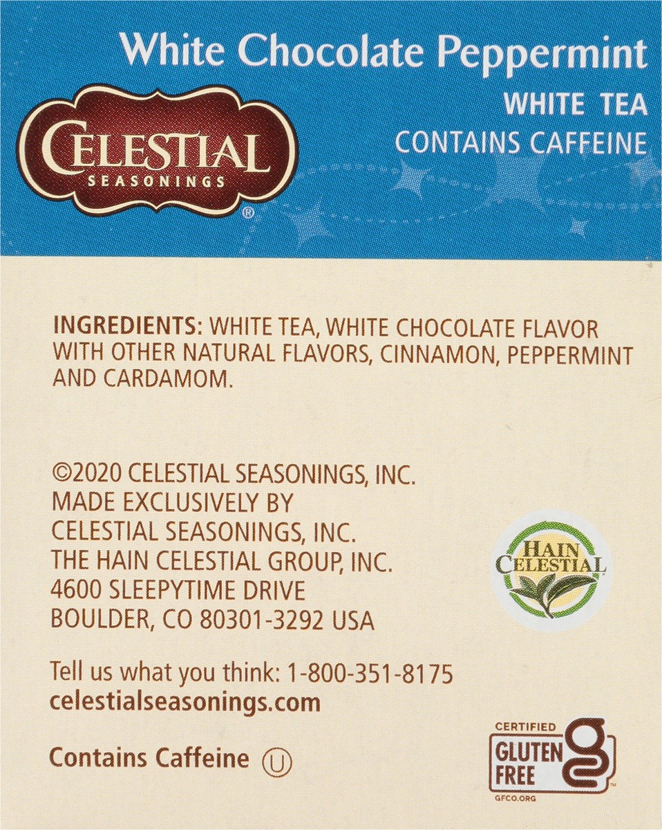 slide 5 of 8, Celestial Seasonings White Chocolate Peppermint White Tea Bags 20 ct Box, 20 ct
