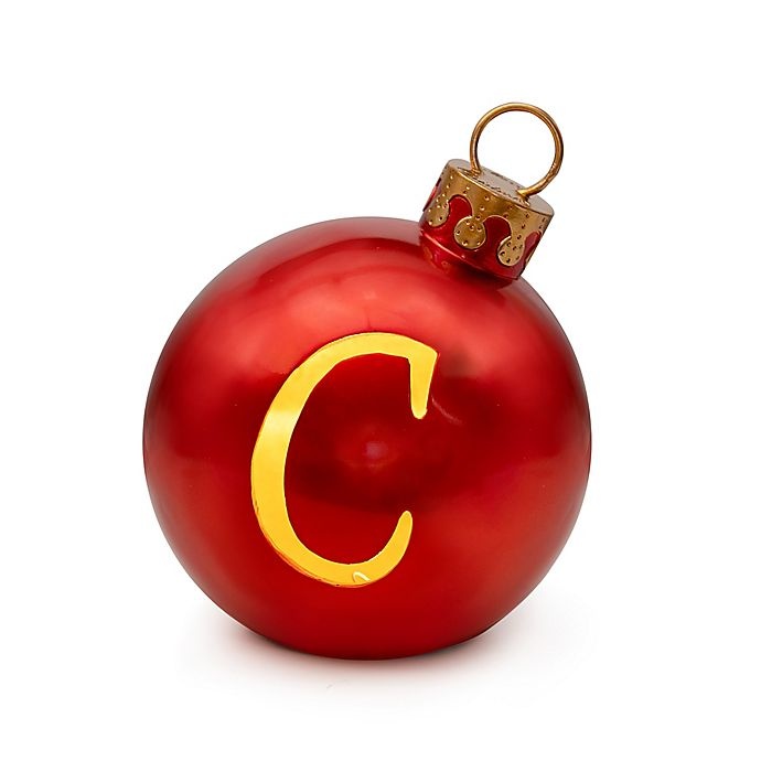 slide 1 of 1, Winter Wonderland 9-Inch Pre-Lit Monogram Letter C'' Christmas Ball Ornament'', 1 ct