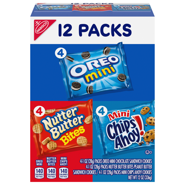 slide 1 of 1, Nabisco Mini Variety Pack (Chips Ahoy! Nutter Butter & OREO) - 12 ct, 12 ct; 12 oz
