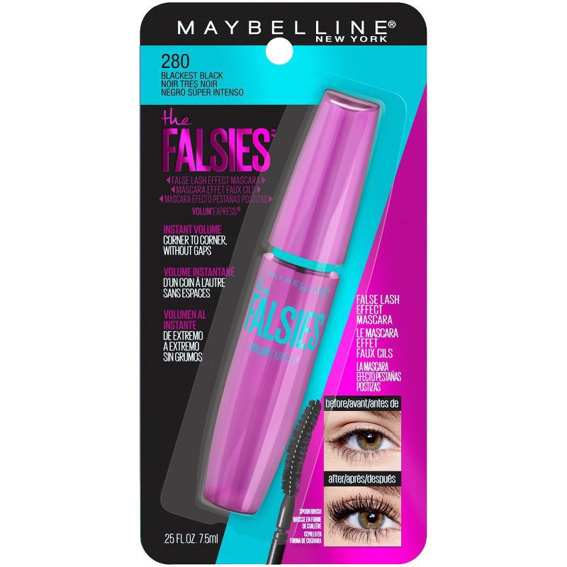 slide 2 of 8, Maybelline Volume Express The Falsies Washable Mascara - 280 Blackest Black - 0.25 fl oz, 0.25 fl oz